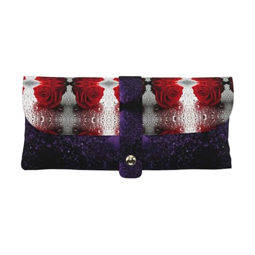 KLMELLMDE Exquisite rote Rose Blume Stifteetui Schnappverschluss Leder Brillentasche Schule Stifteetui Büro Schreibwaren Organizer Make-up Tasche KLMELLMDE Exquisite rote Rose Blume Stifteetui Schnappverschluss Leder Brillentasche Schule Stifteetui Büro Schreibwaren Organizer Make-up Tasche von KLMELLMDE