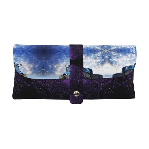 KLMELLMDE Exquisites Bauernhof-Traktor-Federmäppchen, Schnappverschluss, Leder, Brillentasche, Schulstiftetui, Büro-Schreibwaren-Organizer, Make-up-Tasche von KLMELLMDE