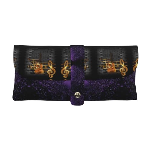 KLMELLMDE Exquisites Federmäppchen für Noteninstrumente, Schnappverschluss, Leder, Brillentasche, Schulstiftetui, Bürobedarf-Organizer, Make-up-Tasche von KLMELLMDE