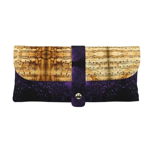 KLMELLMDE Exquisites Federmäppchen mit Musiknoten-Druck, Schnappverschluss, Leder-Brillentasche, Schul-Federmäppchen, Bürobedarf-Organizer, Make-up-Tasche. KLMELLMDE Exquisites Federmäppchen mit Musiknoten-Druck, Schnappverschluss, Leder-Brillentasche, Schul-Federmäppchen, Bürobedarf-Organizer, Make-up-Tasche. von KLMELLMDE