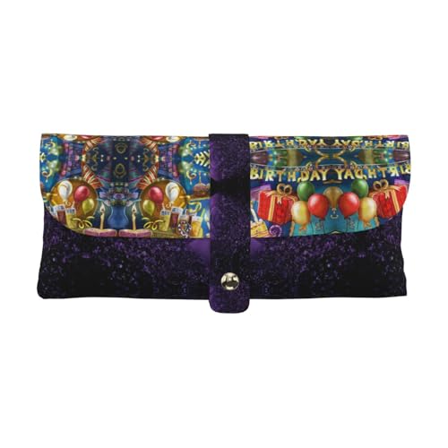 KLMELLMDE Exquisites Federmäppchen mit Schnappverschluss aus Leder, für Schule, Schreibwaren, Organizer, Make-up-Tasche. von KLMELLMDE