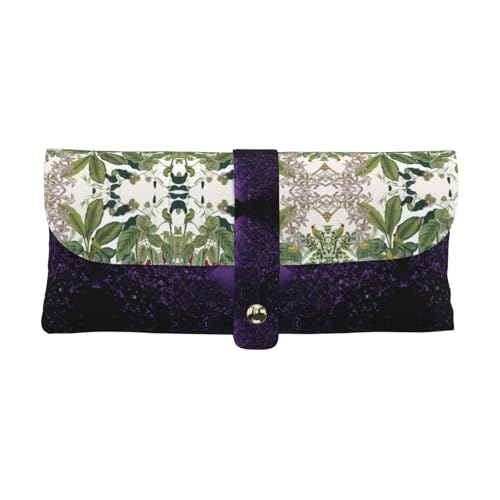 KLMELLMDE Exquisites Federmäppchen mit tropischem Blumenblatt, Papagei, Schnappverschluss, Leder, Brillentasche, Schulstiftetui, Bürobedarf-Organizer, Make-up-Tasche. KLMELLMDE Exquisites Federmäppchen mit tropischem Blumenblatt, Papagei, Schnappverschluss, Leder, Brillentasche, Schulstiftetui, Bürobedarf-Organizer, Make-up-Tasche. von KLMELLMDE