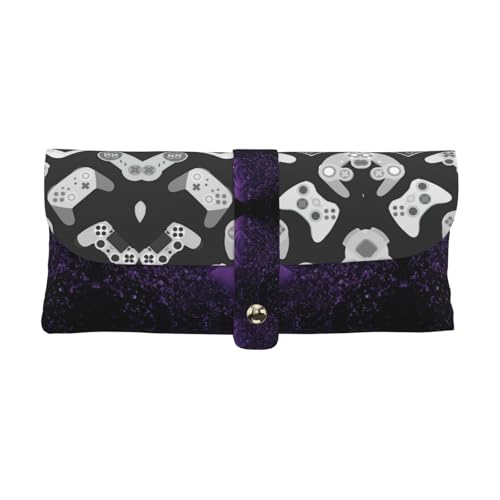 KLMELLMDE Exquisites Gamecontroller-Federmäppchen, Schnappverschluss, Leder-Brillentasche, Schulstiftetui, Büro-Schreibwaren-Organizer, Make-up-Tasche von KLMELLMDE