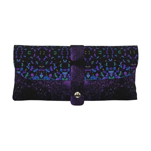 KLMELLMDE Exquisites Libellen-Federmäppchen, Schnappverschluss, Leder, Brillentasche, Schulstiftetui, Büro-Schreibwaren-Organizer, Make-up-Tasche von KLMELLMDE