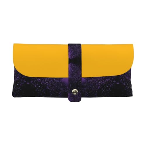 KLMELLMDE Exquisites bernsteinfarbenes Stifteetui, Schnappverschluss, Leder, Brillentasche, Schulstiftetui, Bürobedarf-Organizer, Make-up-Tasche. von KLMELLMDE