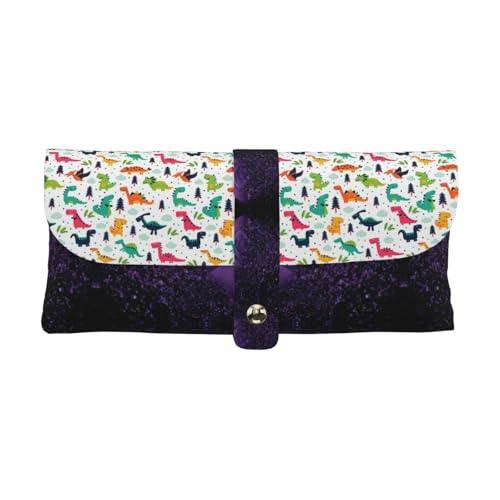 KLMELLMDE Exquisites buntes Dinosaurier-Federmäppchen, Schnappverschluss, Leder-Brillentasche, Schulstifte-Etui, Büro-Schreibwaren-Organizer, Make-up-Tasche. KLMELLMDE Exquisites buntes Dinosaurier-Federmäppchen, Schnappverschluss, Leder-Brillentasche, Schulstifte-Etui, Büro-Schreibwaren-Organizer, Make-up-Tasche. von KLMELLMDE