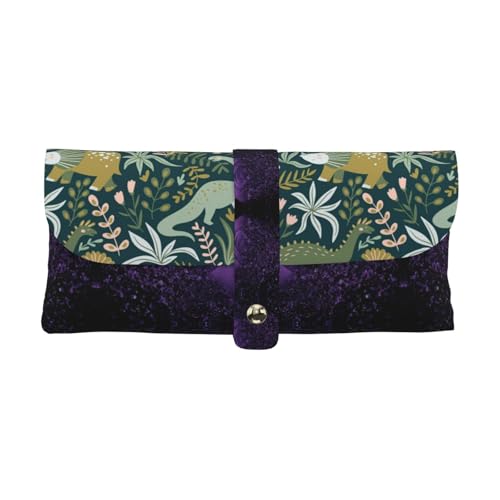KLMELLMDE Exquisites niedliches Dinosaurier-Federmäppchen, Schnappverschluss, Leder-Brillentasche, Schulstiftetui, Büro-Schreibwaren-Organizer, Make-up-Tasche. KLMELLMDE Exquisites niedliches Dinosaurier-Federmäppchen, Schnappverschluss, Leder-Brillentasche, Schulstiftetui, Büro-Schreibwaren-Organizer, Make-up-Tasche. von KLMELLMDE
