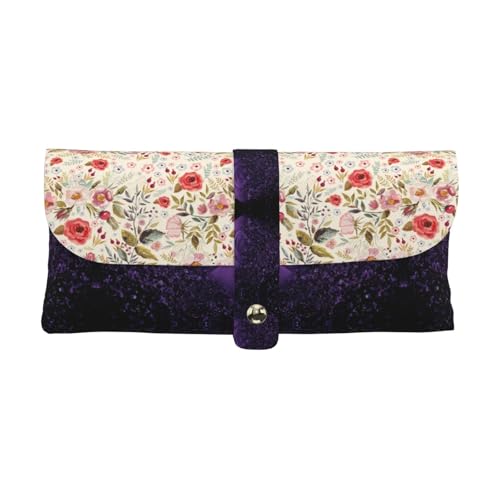 KLMELLMDE Exquisites rustikales Rosen-Blumen-Stiftetui, Schnappverschluss, Leder-Brillentasche, Schulstifte-Etui, Büro-Schreibwaren-Organizer, Make-up-Tasche. KLMELLMDE Exquisites rustikales Rosen-Blumen-Stiftetui, Schnappverschluss, Leder-Brillentasche, Schulstifte-Etui, Büro-Schreibwaren-Organizer, Make-up-Tasche. von KLMELLMDE