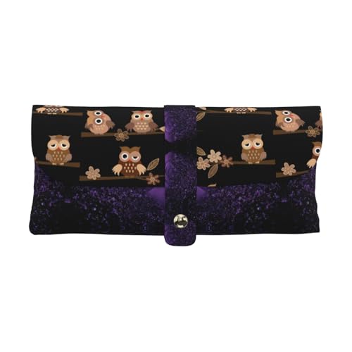 KLMELLMDE Exquisites süßes braunes Cartoon-Eulen-Federmäppchen, Schnappverschluss, Leder-Brillentasche, Schulstifte-Etui, Büro-Schreibwaren-Organizer, Make-up-Tasche. KLMELLMDE Exquisites süßes braunes Cartoon-Eulen-Federmäppchen, Schnappverschluss, Leder-Brillentasche, Schulstifte-Etui, Büro-Schreibwaren-Organizer, Make-up-Tasche. von KLMELLMDE