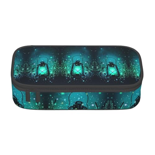 KLMELLMDE Federmäppchen mit großem Fassungsvermögen, Glühwürmchen und Laterne, Organisation, Federmäppchen, Schul-Bleistifttasche, Büro-Schreibwaren-Organizer, Kosmetiktasche. von KLMELLMDE