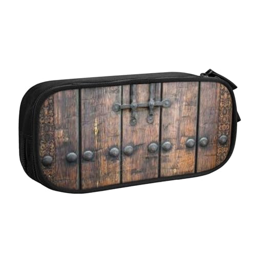 KLMELLMDE Federmäppchen mit großem Fassungsvermögen, Schüler-Design, doppellagig, Schreibwaren-Box, Schul- und Bürobedarf, Schreibwarentasche, Kosmetiktasche, Schwarz , Einheitsgröße, Lässiger von KLMELLMDE