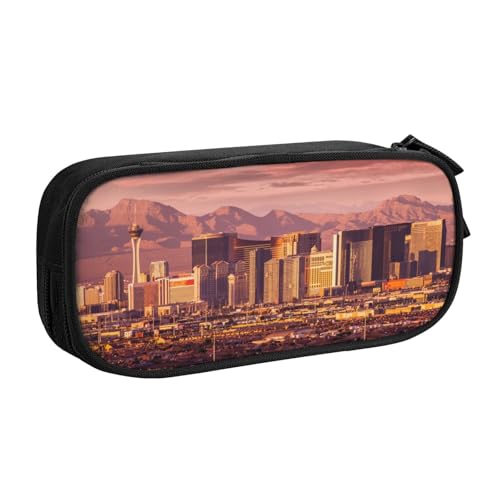 KLMELLMDE Federmäppchen mit großem Fassungsvermögen, Schüler-Design, doppellagig, Schreibwaren-Box, Schul- und Bürobedarf, Schreibwarentasche, Kosmetiktasche, Schwarz , Einheitsgröße, Lässiger von KLMELLMDE