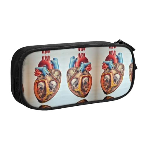 KLMELLMDE Federmäppchen mit großem Fassungsvermögen, Schüler-Design, doppellagig, Schreibwaren-Box, Schul- und Bürobedarf, Schreibwarentasche, Kosmetiktasche, Schwarz , Einheitsgröße, Lässiger von KLMELLMDE