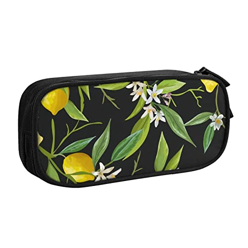 KLMELLMDE Federmäppchen mit großem Fassungsvermögen, Schüler-Design, doppellagig, Schreibwaren-Box, Schul- und Bürobedarf, Schreibwarentasche, Kosmetiktasche, Schwarz , Einheitsgröße, Lässiger von KLMELLMDE