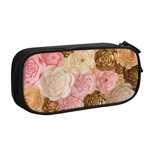 KLMELLMDE Federmäppchen mit großem Fassungsvermögen, Schüler-Design, doppellagig, Schreibwaren-Box, Schul- und Bürobedarf, Schreibwarentasche, Kosmetiktasche, Schwarz , Einheitsgröße, Lässiger von KLMELLMDE