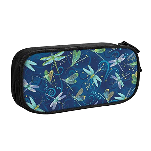 KLMELLMDE Federmäppchen mit großem Fassungsvermögen, Schüler-Design, doppellagig, Schreibwaren-Box, Schul- und Bürobedarf, Schreibwarentasche, Kosmetiktasche, Schwarz , Einheitsgröße, Lässiger von KLMELLMDE