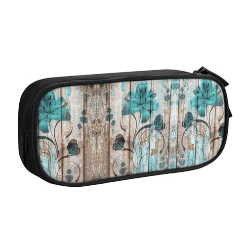 KLMELLMDE Federmäppchen mit großem Fassungsvermögen, Schüler-Design, doppellagig, Schreibwaren-Box, Schul- und Bürobedarf, Schreibwarentasche, Kosmetiktasche, Schwarz , Einheitsgröße, Lässiger von KLMELLMDE