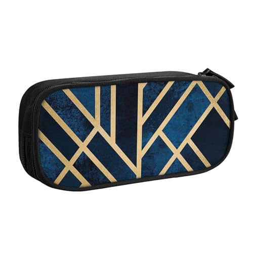 KLMELLMDE Federmäppchen mit großem Fassungsvermögen, Schüler-Design, doppellagig, Schreibwaren-Box, Schul- und Bürobedarf, Schreibwarentasche, Kosmetiktasche, Schwarz , Einheitsgröße, Lässiger von KLMELLMDE