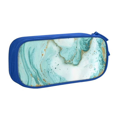 KLMELLMDE Federmäppchen mit großem Fassungsvermögen, Schüler-Design, doppellagig, Schreibwaren-Box, Schul- und Bürobedarf, Schreibwarentasche, Kosmetiktasche, blau, Einheitsgröße, Lässiger von KLMELLMDE