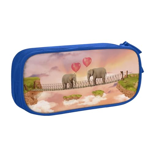 KLMELLMDE Federmäppchen mit großem Fassungsvermögen, Schüler-Design, doppellagig, Schreibwaren-Box, Schul- und Bürobedarf, Schreibwarentasche, Kosmetiktasche, blau, Einheitsgröße, Lässiger von KLMELLMDE