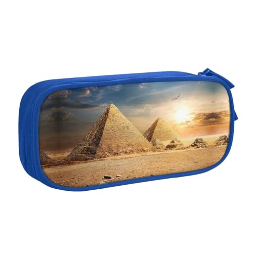 KLMELLMDE Federmäppchen mit großem Fassungsvermögen, Schüler-Design, doppellagig, Schreibwaren-Box, Schul- und Bürobedarf, Schreibwarentasche, Kosmetiktasche, blau, Einheitsgröße, Lässiger von KLMELLMDE