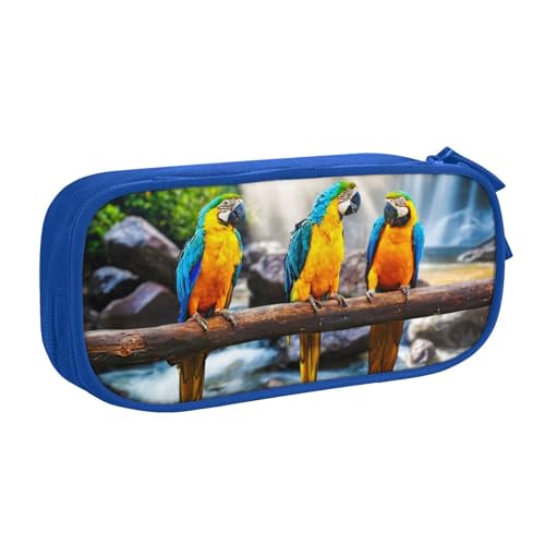 KLMELLMDE Federmäppchen mit großem Fassungsvermögen, Schüler-Design, doppellagig, Schreibwaren-Box, Schul- und Bürobedarf, Schreibwarentasche, Kosmetiktasche, blau, Einheitsgröße, Lässiger von KLMELLMDE