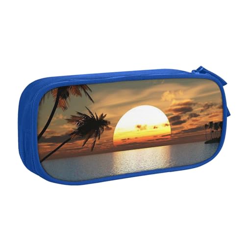 KLMELLMDE Federmäppchen mit großem Fassungsvermögen, Schüler-Design, doppellagig, Schreibwaren-Box, Schul- und Bürobedarf, Schreibwarentasche, Kosmetiktasche, blau, Einheitsgröße, Lässiger von KLMELLMDE