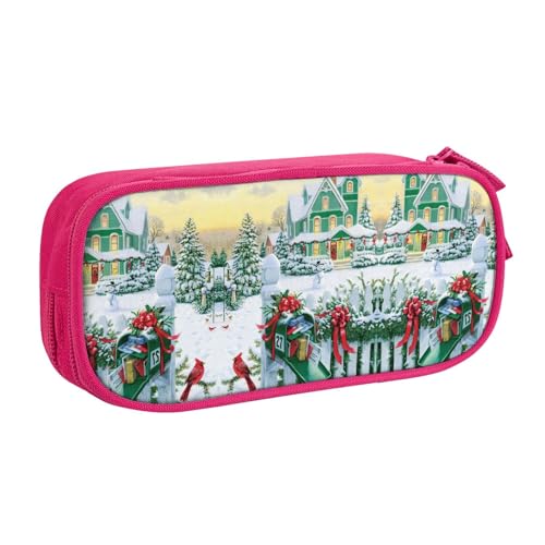 KLMELLMDE Federmäppchen mit großem Fassungsvermögen, Schüler-Design, doppellagig, Schreibwaren-Box, Schul- und Bürobedarf, Schreibwarentasche, Kosmetiktasche, rose, Einheitsgröße, Lässiger von KLMELLMDE