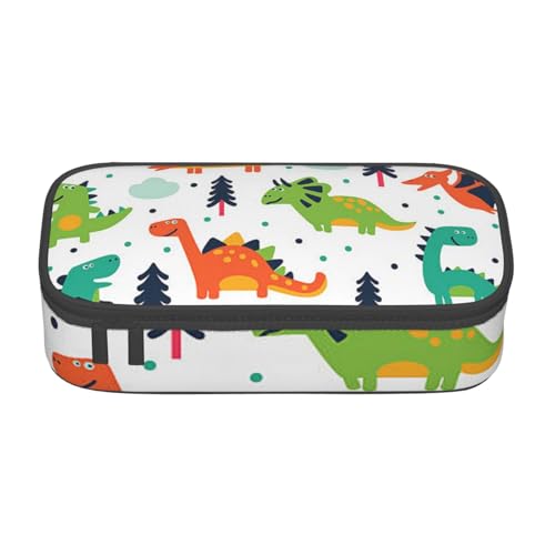 KLMELLMDE Federmäppchen mit großem Fassungsvermögen, buntes Dinosaurier-Federmäppchen, Federmäppchen, Schul-Bleistifttasche, Büro-Schreibwaren-Organizer, Kosmetiktasche. von KLMELLMDE
