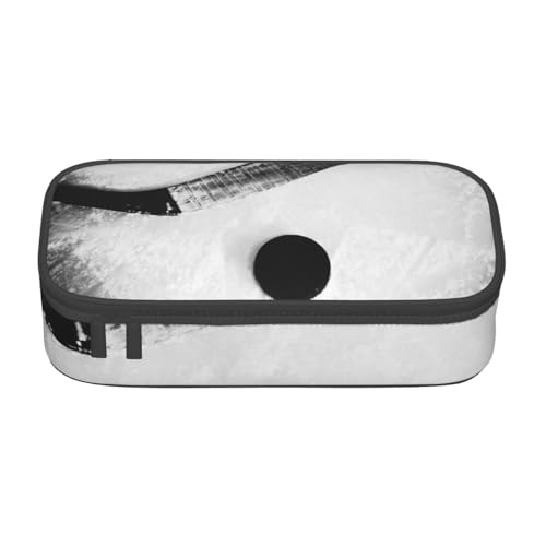 KLMELLMDE Federmäppchen mit großer Kapazität, Eishockey-Kunst-Federmäppchen, Federmäppchen, Schul-Bleistifttasche, Büro-Schreibwaren-Organizer, Kosmetiktasche. von KLMELLMDE