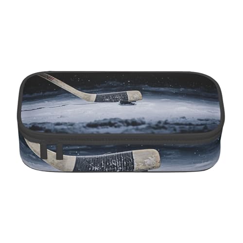 KLMELLMDE Federmäppchen mit großer Kapazität, Hockeyschläger-Federmäppchen, Federmäppchen, Schul-Bleistifttasche, Büro-Schreibwaren-Organizer, Kosmetiktasche. von KLMELLMDE