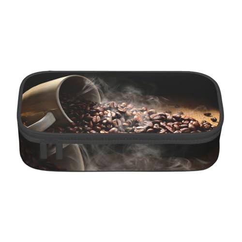 KLMELLMDE Federmäppchen mit großer Kapazität, Kaffeebohnen, Organisation, Federmäppchen, Schul-Bleistiftbeutel, Bürobedarf-Organizer, Kosmetiktasche. von KLMELLMDE