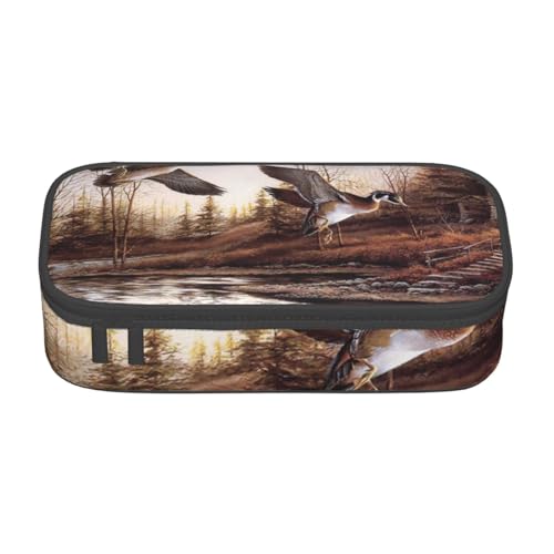 KLMELLMDE Federmäppchen mit großer Kapazität Stockente Enten Federmäppchen Organisation Stifttasche Schule Bleistiftbeutel Büro Schreibwaren Organizer Kosmetiktasche von KLMELLMDE