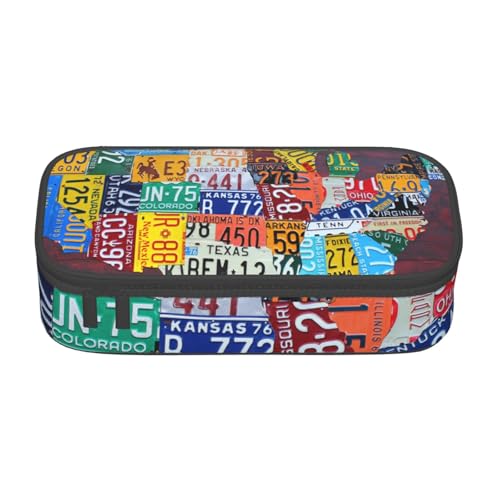 KLMELLMDE Federmäppchen mit großer Kapazität für Nummernschild, Organisation, Federmäppchen, Schul-Bleistifttasche, Büro-Schreibwaren-Organizer, Kosmetiktasche. von KLMELLMDE