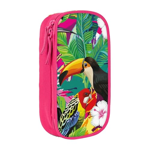 KLMELLMDE Federmäppchen mit tropischen Vögeln und Pflanzenblättern, Kosmetiktasche, große Kapazität, doppellagiges Federmäppchen, Bürobedarf-Organizer., rose, Einheitsgröße, Taschen-Organizer KLMELLMDE Federmäppchen mit tropischen Vögeln und Pflanzenblättern, Kosmetiktasche, große Kapazität, doppellagiges Federmäppchen, Bürobedarf-Organizer., rose, Einheitsgröße, Taschen-Organizer von KLMELLMDE