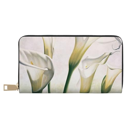 KLMELLMDE Geldbörse Herren Damen Beauty Blumen Bedruckt Kartenetui Multi-Fach (mit Münzfach, Kreditkartenfächern, Geldscheinfach, weiß, Einheitsgröße, Modern von KLMELLMDE