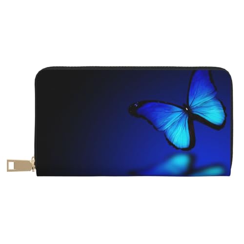 KLMELLMDE Geldbörse Herren Damen Schmetterling Geldbörse Bedrucktes Kartenetui Multi-Fach (mit Münzfach, Kreditkartenfächern, Geldscheinfach, weiß, Einheitsgröße, Modern von KLMELLMDE