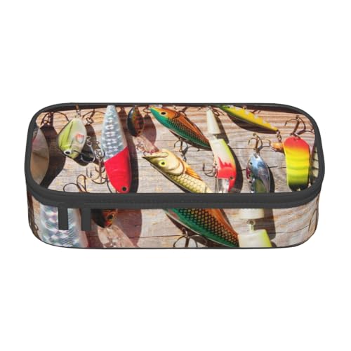 KLMELLMDE Große Kapazität Angelköder Federmäppchen Organisieren Bleistiftbeutel Schule Bleistift Beutel Büro Schreibwaren Organizer Kosmetiktasche von KLMELLMDE