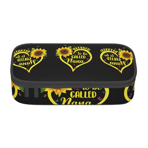 KLMELLMDE Große Kapazität Blessed to Be Called Sunflower Federmäppchen Organisation Bleistiftbeutel Schule Bleistift Beutel Büro Schreibwaren Organizer Kosmetiktasche von KLMELLMDE