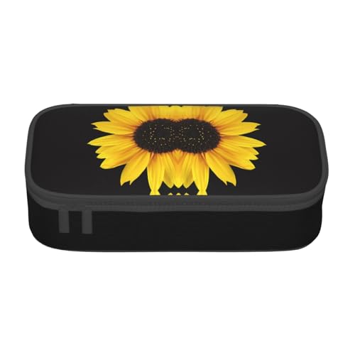 KLMELLMDE Große Kapazität Blume Sonnenblume Federmäppchen Organisieren Bleistiftbeutel Schule Bleistift Beutel Büro Schreibwaren Organizer Kosmetiktasche von KLMELLMDE