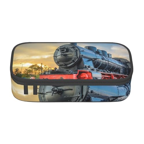 KLMELLMDE Große Kapazität Dampfzug Federmäppchen Organisieren Bleistiftbeutel Schule Bleistift Beutel Büro Schreibwaren Organizer Kosmetiktasche von KLMELLMDE