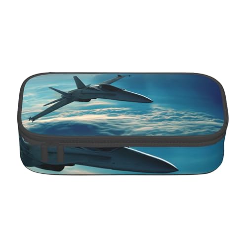 KLMELLMDE Große Kapazität Flugzeug Fighter Jets Federmäppchen Organisieren Bleistiftbeutel Schule Bleistift Beutel Büro Schreibwaren Organizer Kosmetiktasche von KLMELLMDE