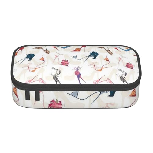 KLMELLMDE Große Kapazität High Heel Schuhe Federmäppchen Organisieren Bleistiftbeutel Schule Bleistift Beutel Büro Schreibwaren Organizer Kosmetiktasche von KLMELLMDE