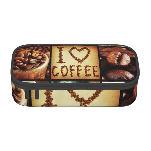 KLMELLMDE Große Kapazität Kaffee Collage Federmäppchen Organisieren Bleistiftbeutel Schule Bleistift Beutel Büro Schreibwaren Organizer Kosmetiktasche von KLMELLMDE