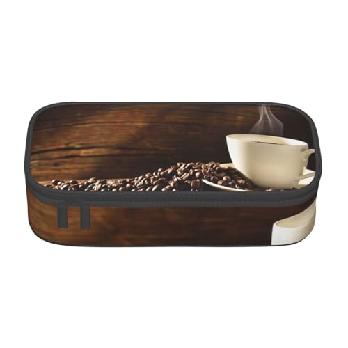 KLMELLMDE Große Kapazität Kaffeetasse und Kaffeebohnen Federmäppchen, Organisation Bleistiftbeutel, Schule Bleistiftbeutel, Büro Schreibwaren Organizer, Kosmetiktasche von KLMELLMDE