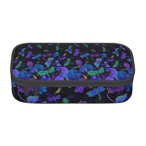 KLMELLMDE Große Kapazität Libelle Federmäppchen Organisieren Bleistiftbeutel Schule Bleistift Beutel Büro Schreibwaren Organizer Kosmetiktasche von KLMELLMDE