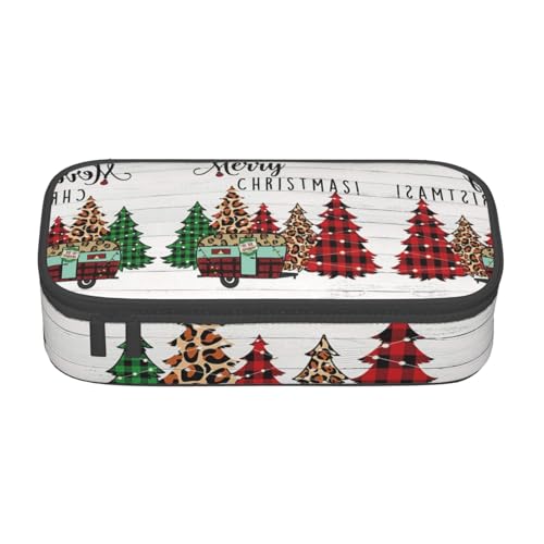 KLMELLMDE Große Kapazität Merry Christmas Federmäppchen, Organisation Bleistiftbeutel, Schule Bleistiftbeutel, Büro Schreibwaren Organizer, Kosmetiktasche von KLMELLMDE