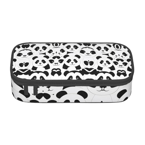 KLMELLMDE Große Kapazität Panda Federmäppchen Organisieren Bleistiftbeutel Schule Bleistift Beutel Büro Schreibwaren Organizer Kosmetiktasche von KLMELLMDE