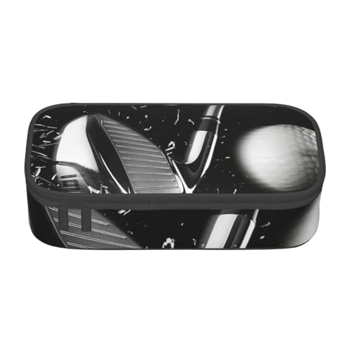 KLMELLMDE Große Kapazität Schwarz und Weiß Golf Federmäppchen Organisieren Bleistiftbeutel Schule Bleistift Beutel Büro Schreibwaren Organizer Kosmetiktasche von KLMELLMDE