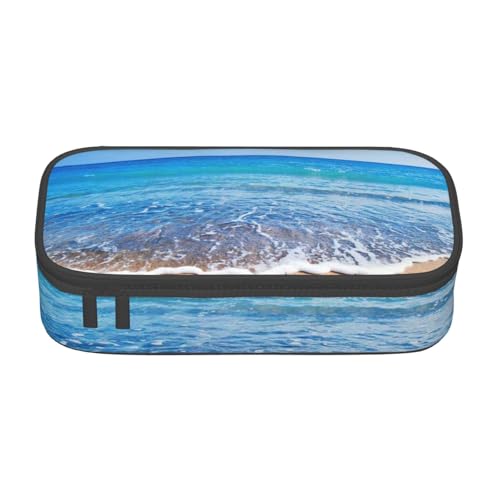 KLMELLMDE Große Kapazität Strand und Meer Federmäppchen, Organisation Bleistiftbeutel, Schule Bleistiftbeutel, Büro Schreibwaren Organizer, Kosmetiktasche von KLMELLMDE